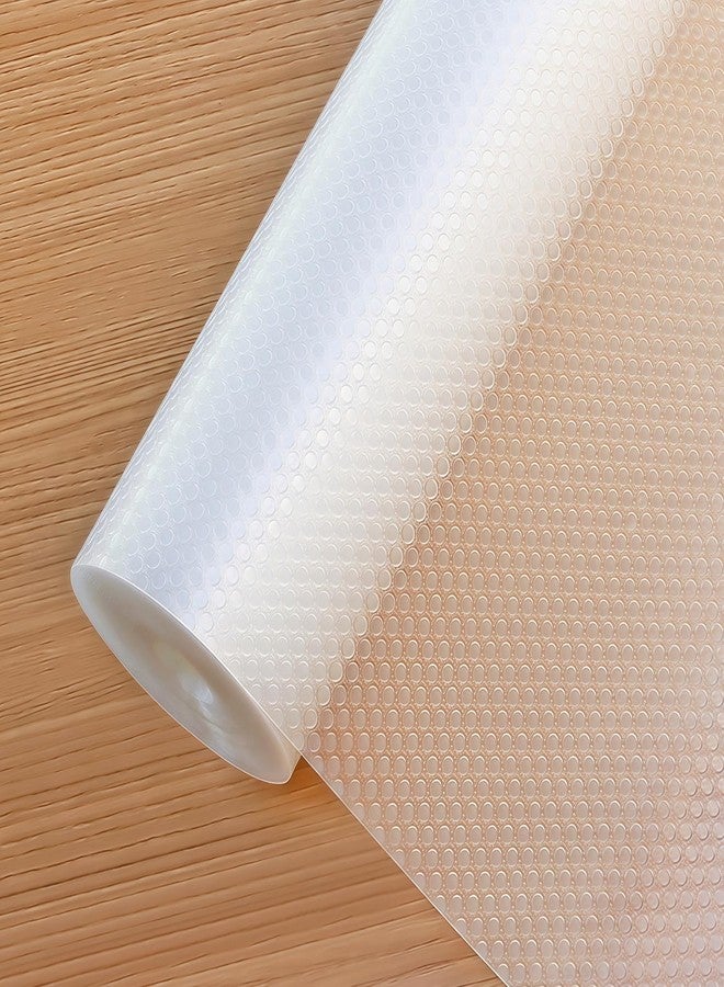 Hersvin Shelf Liners 22 in x 20 ft EVA Drawer Mats, Non-Adhesive Cupboard Protector, Kitchen Cabinet Lining Fridge Liner (Clear Flat Dot, 56x610cm) - Image 1